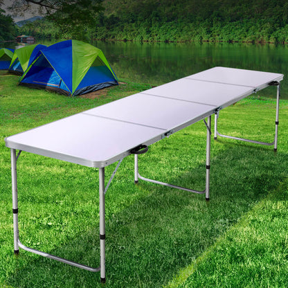 Weisshorn Folding Camping Table Portable Family Picnic Garden 240CM